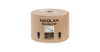 Кабель NIKOLAN S/FTP, 4 пары, Кат.8, 22 AWG, внутренний, LSZH, 500м 