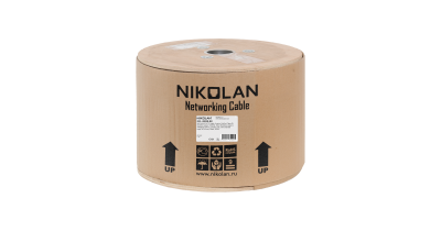 Кабель NIKOLAN F/UTP, 4 пары, Кат.5e, 24 AWG, внешний с тросом, PE, 500м 